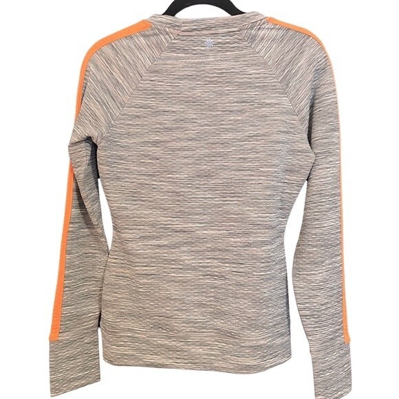 Athleta Snowscape Quilted Grey and Orange Sweatshirt XS - Picture 6 of 6